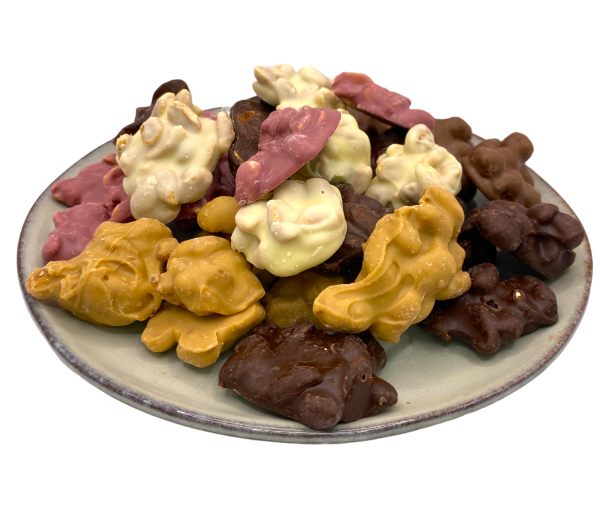 🐿 Schoko Lade Nussberge Mix | dunkle Macadamia, Vollmilch Haselnuss, Erdnuss karamell Meersalz, Erdnuss weisse Schokolade, Erdnuss ruby chocolate Mix